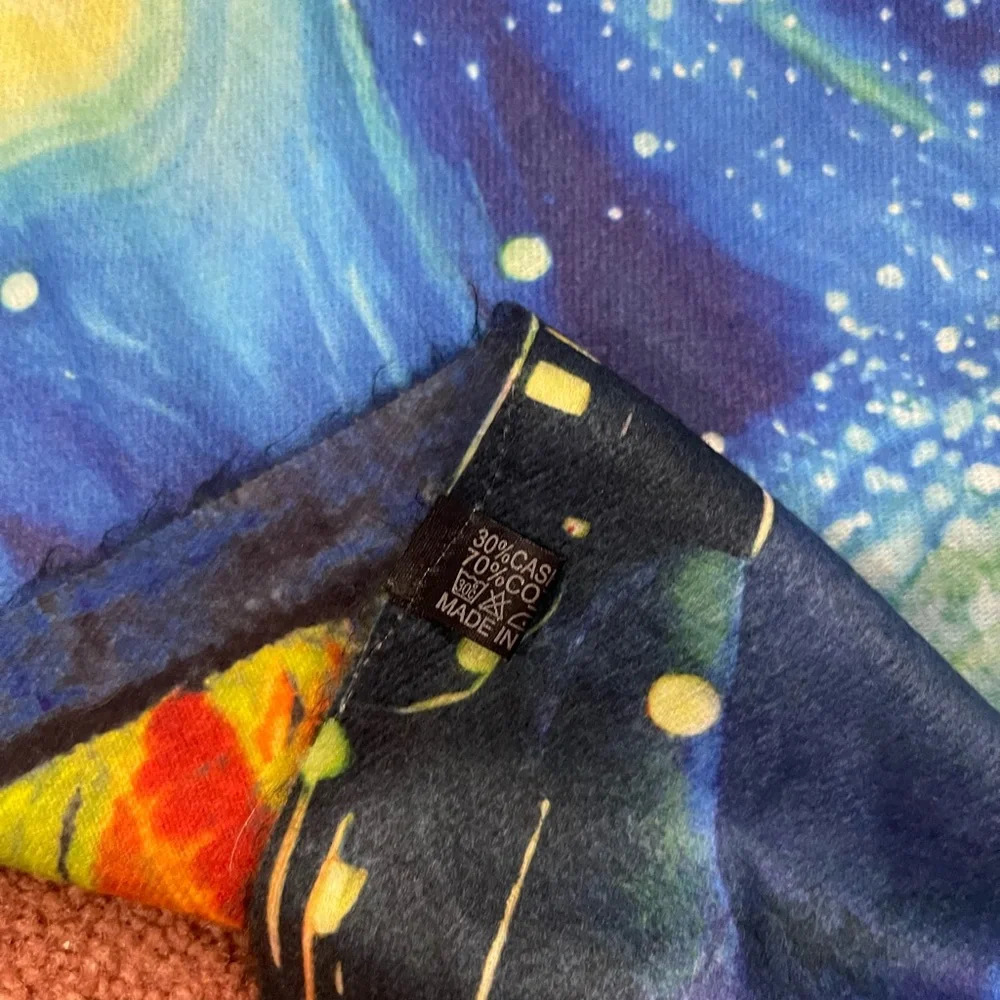 Starry Night Café scarf /shawl NWOT/double sided